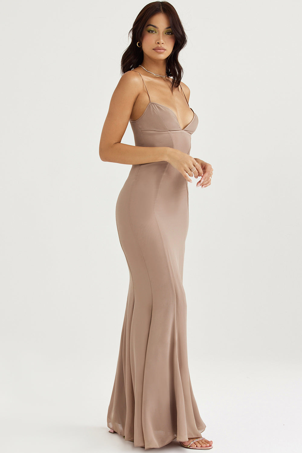 Maxi dress with corset