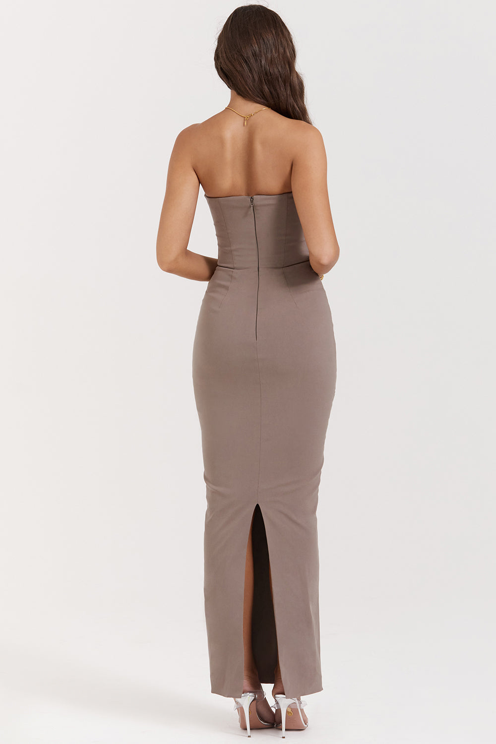 Strapless corset maxi dress