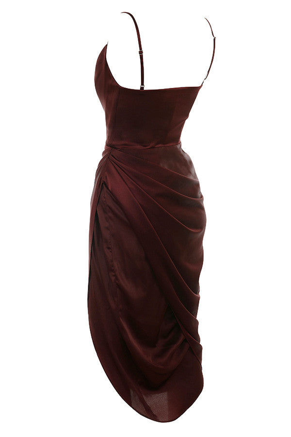 Satin balcony corset dress