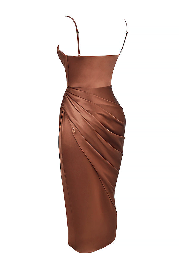 Satin balcony corset dress