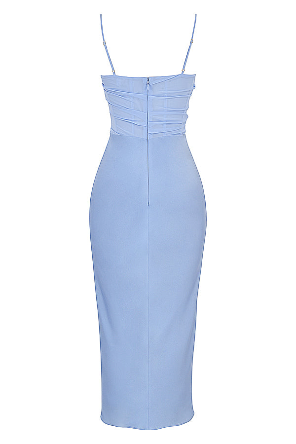 Draped midi dress with corset