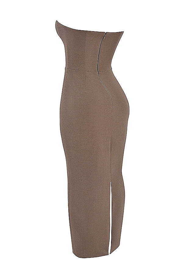 Strapless corset maxi dress