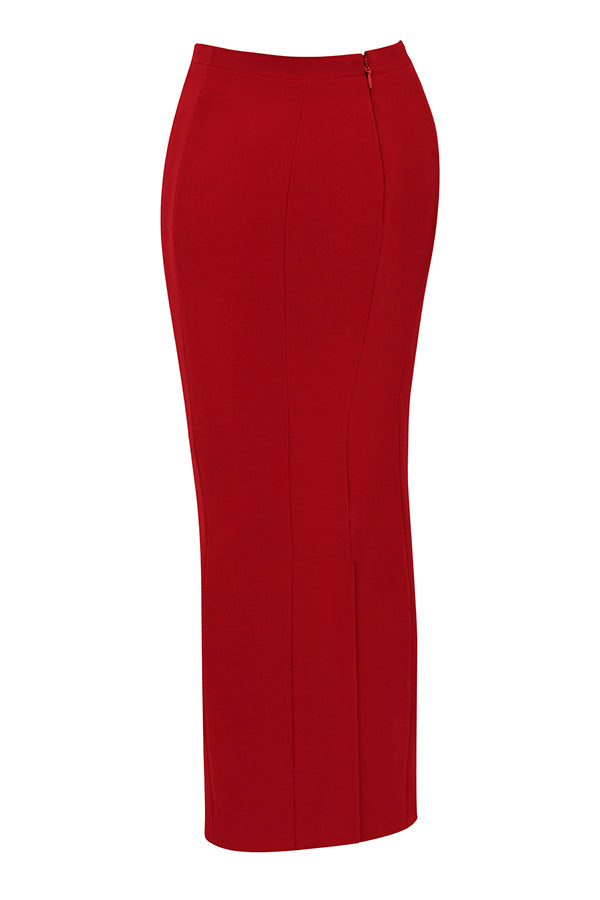 Deep cut corset with maxi skirt