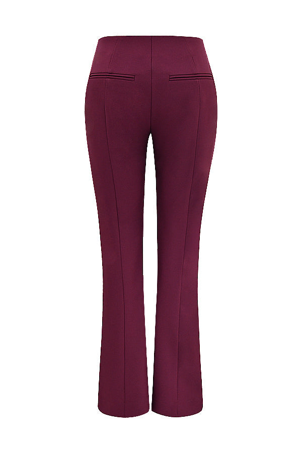 Wine vegan leather top with pants