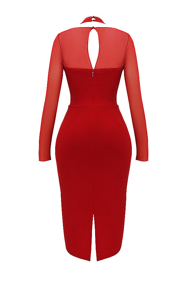 Plunge midi dress