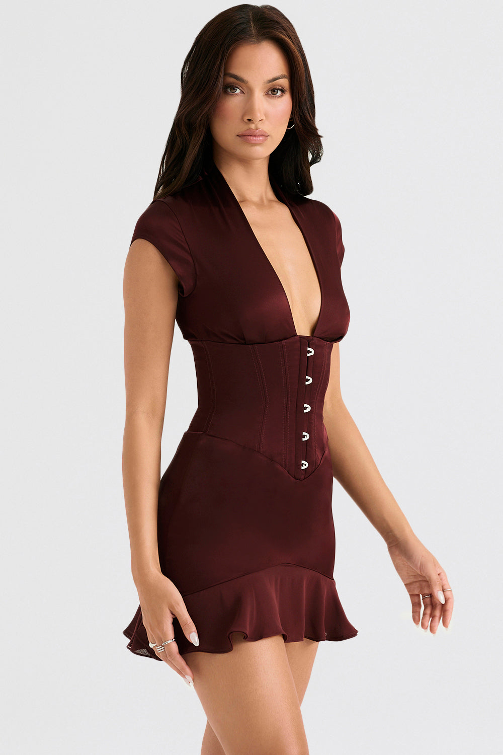 Corset dress with ruffles