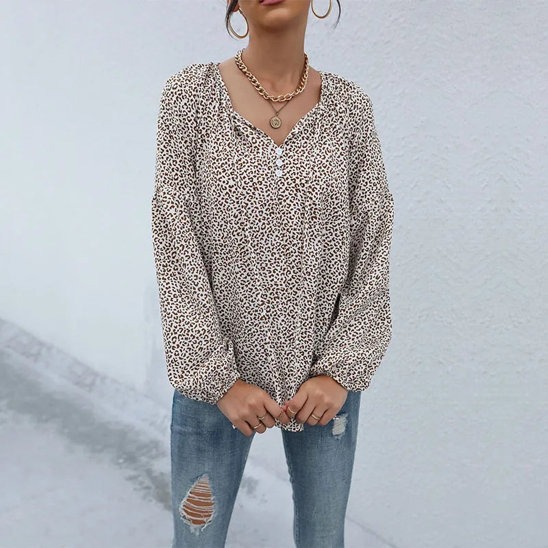 Loose Leopard Print Shirt