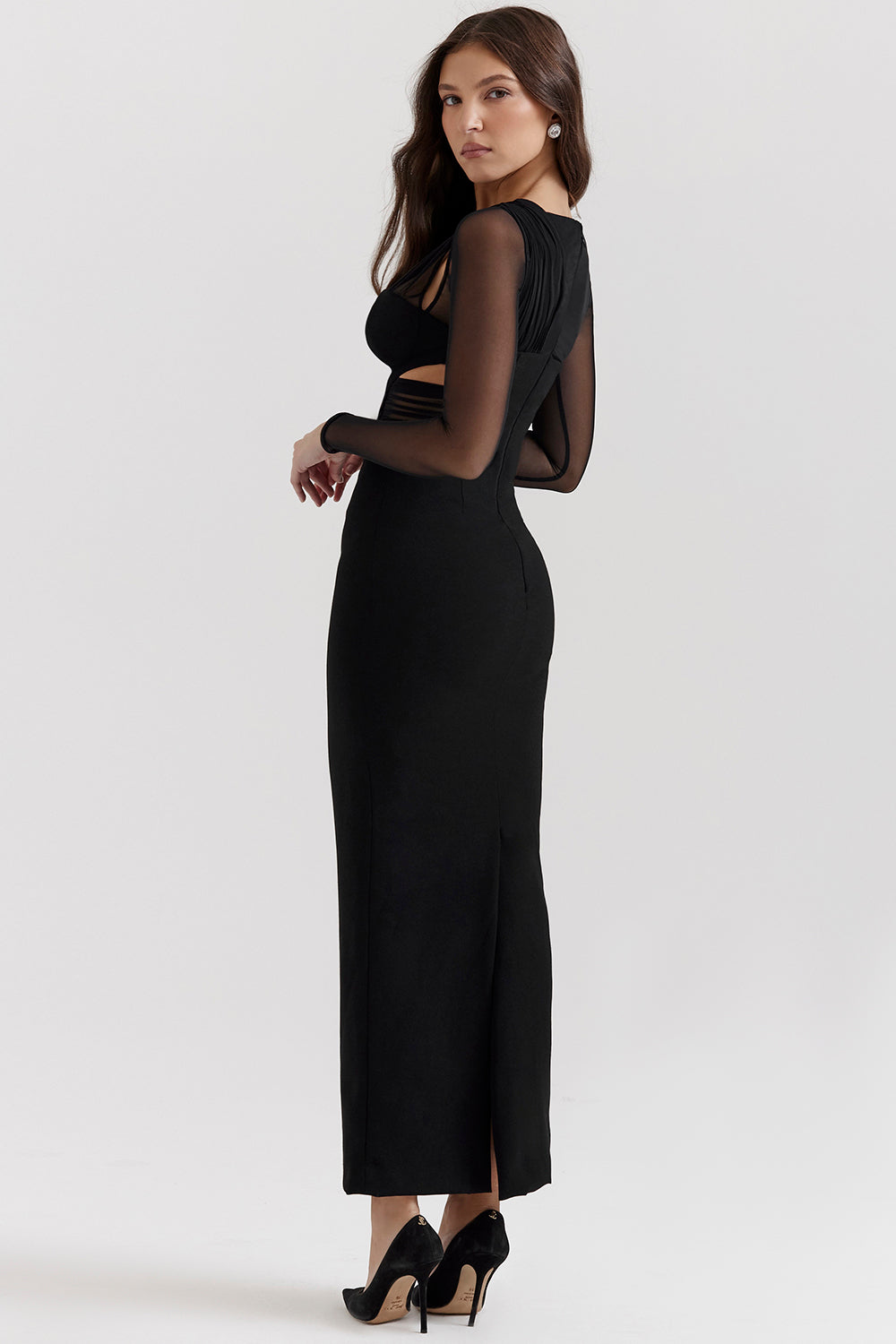 Plunging maxi dress