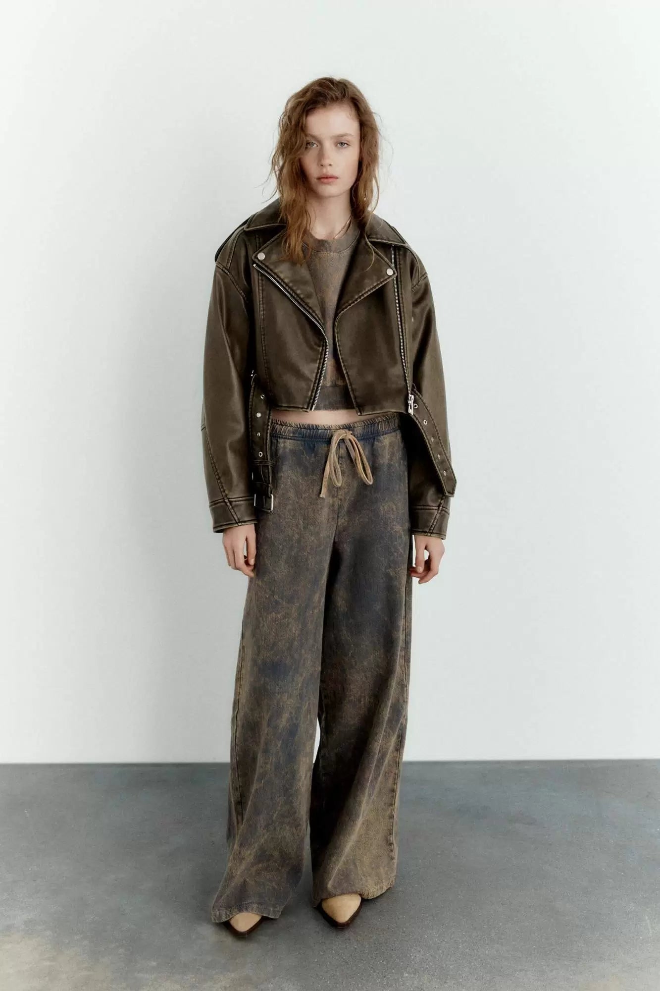 Short Leather Dark Brown Jacket