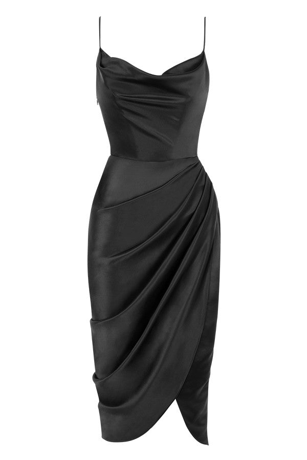 Satin balcony corset dress