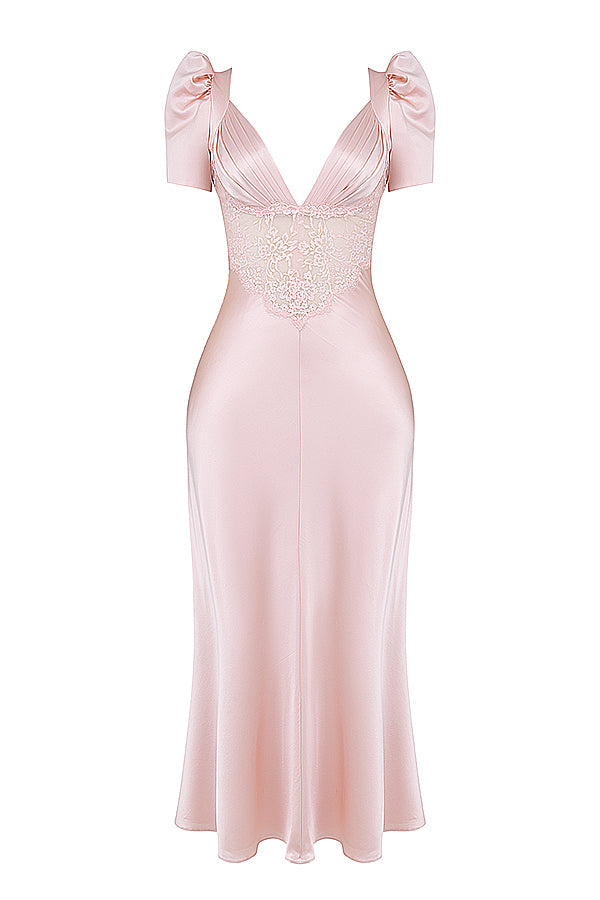 Pure silk and lace dress