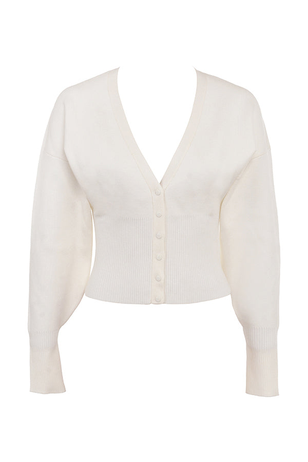 White knitted cardigan with pants