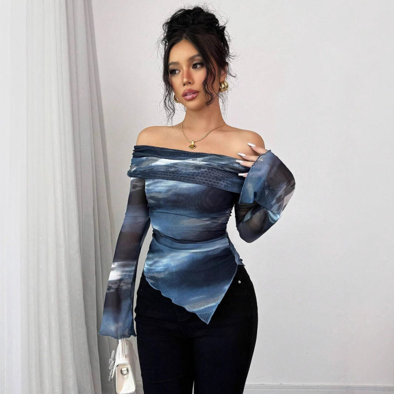 Sleeveless Mesh Top In Blue