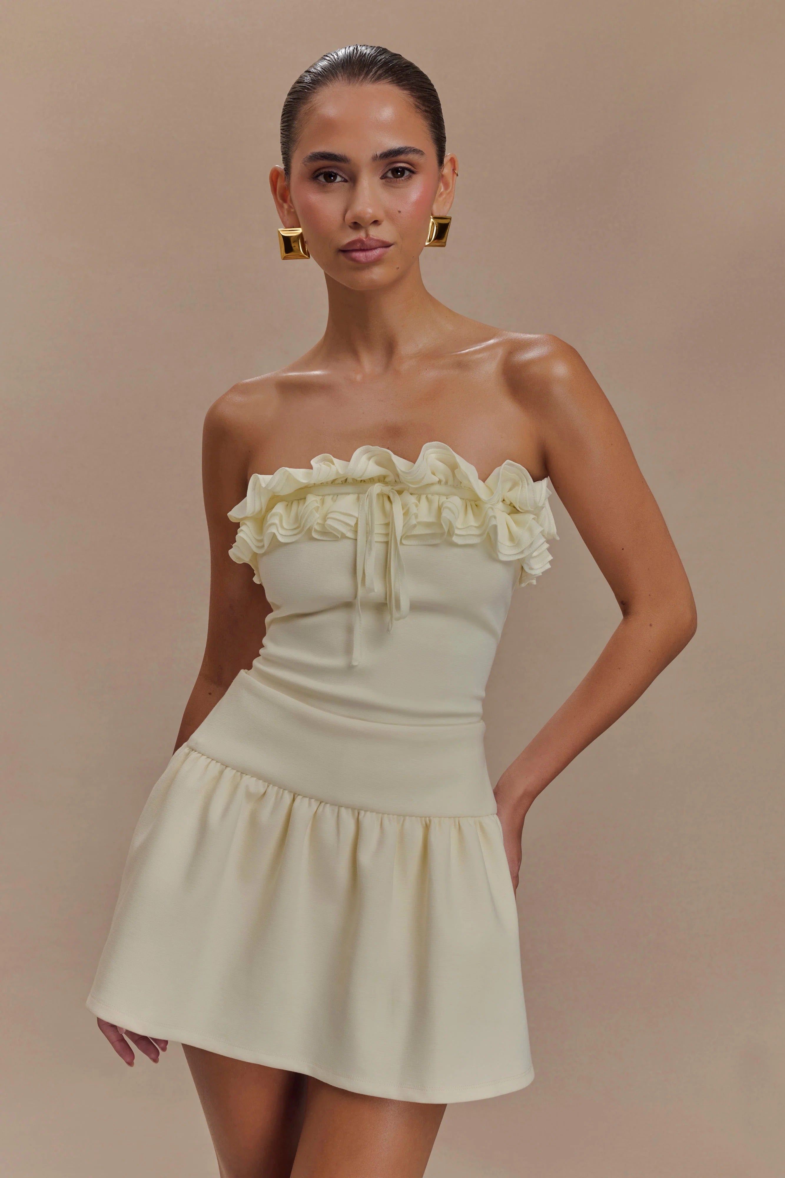 Ruffle Off Shoulder Mini Dress
