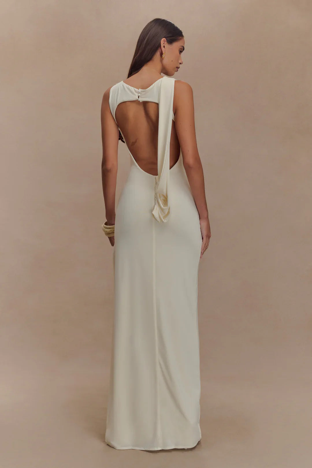 Backless Ruched Maxi Tank Dress