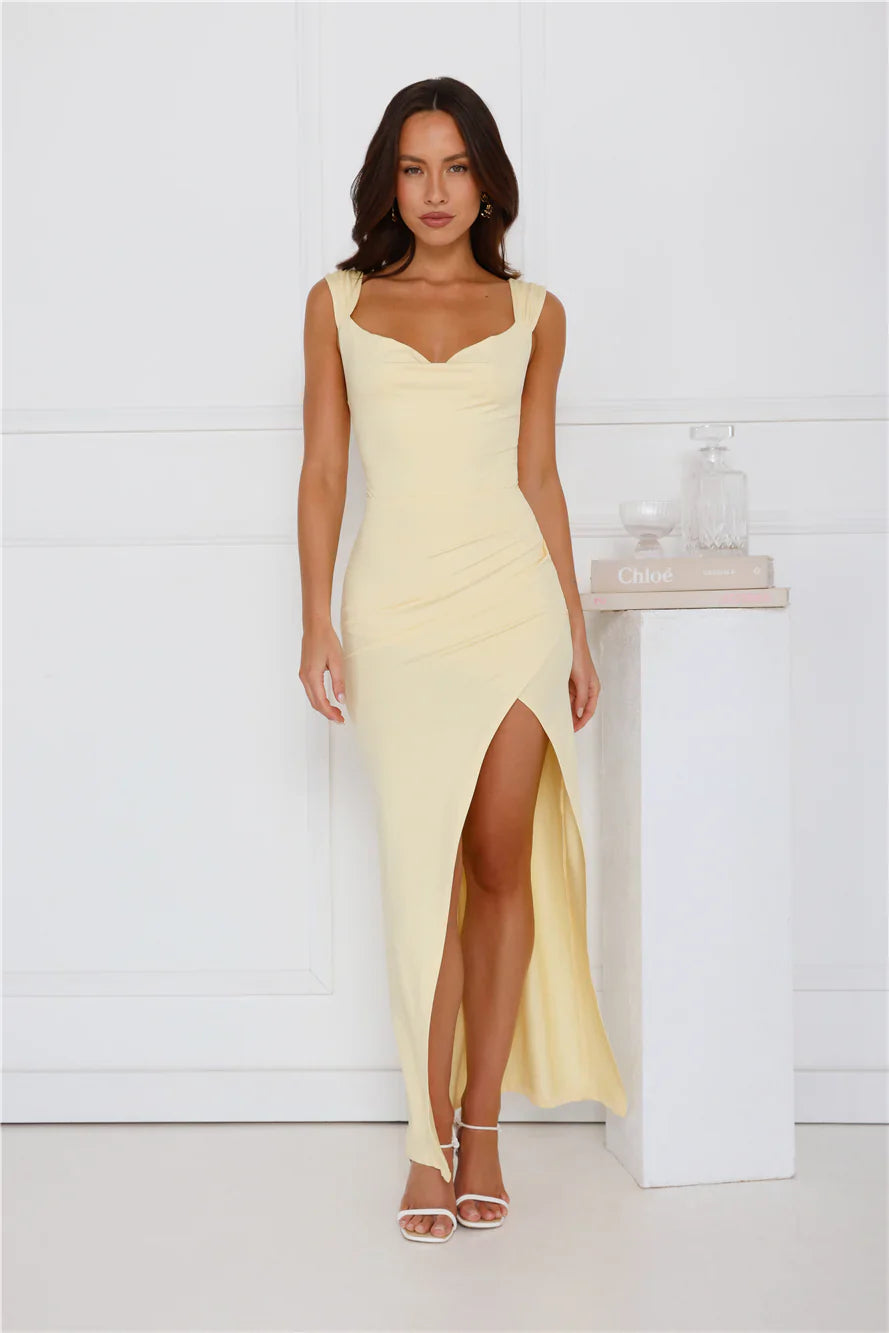 Slim Sleeveless Slit Maxi Dress