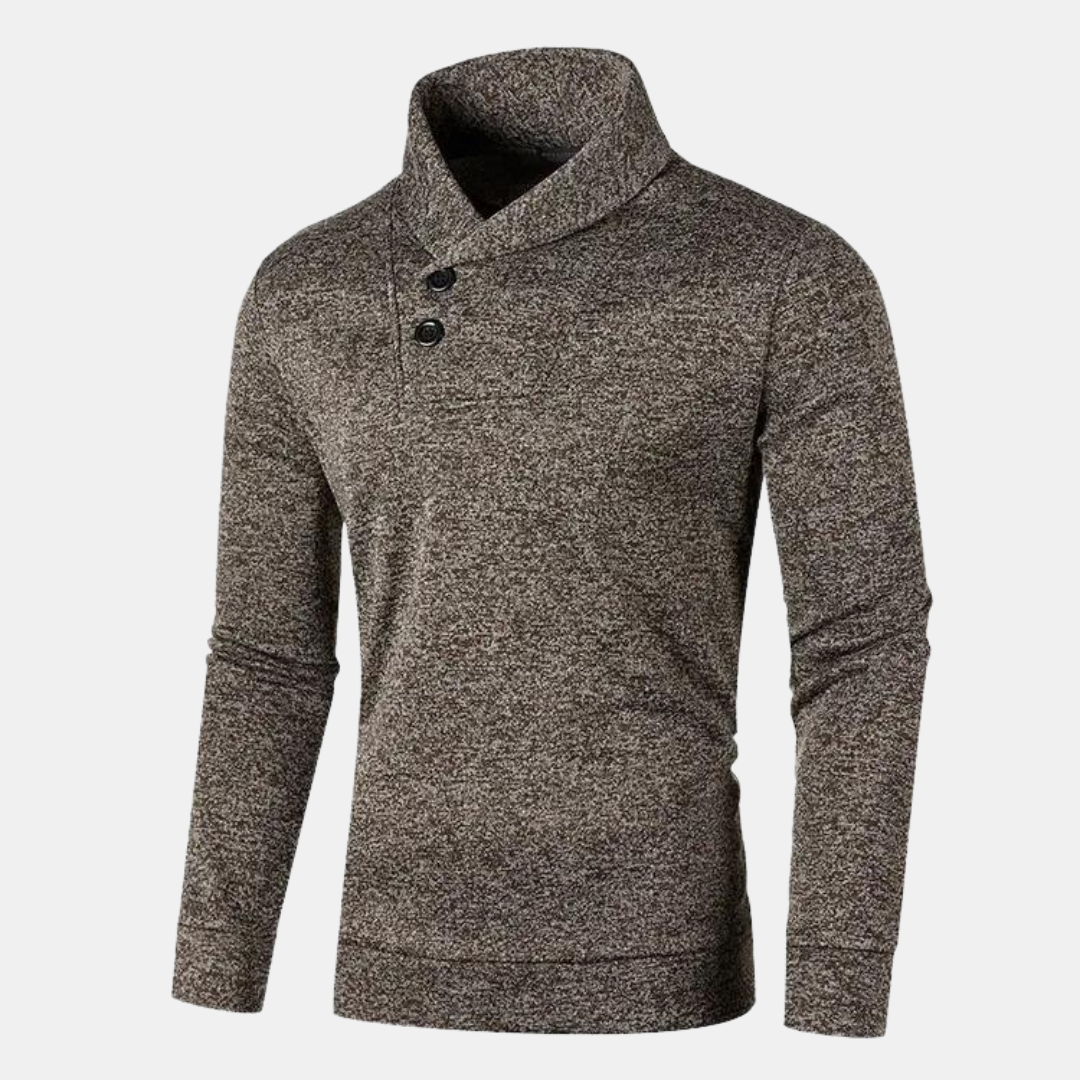 Casual sweater with half turtleneck