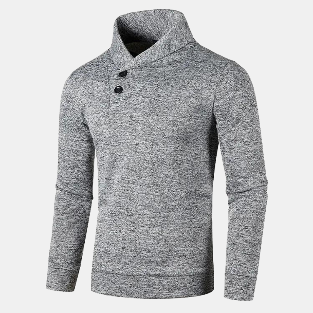 Casual sweater with half turtleneck