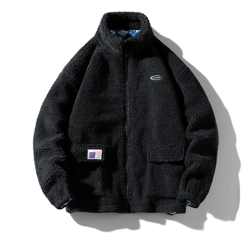 Plush bomber jacket