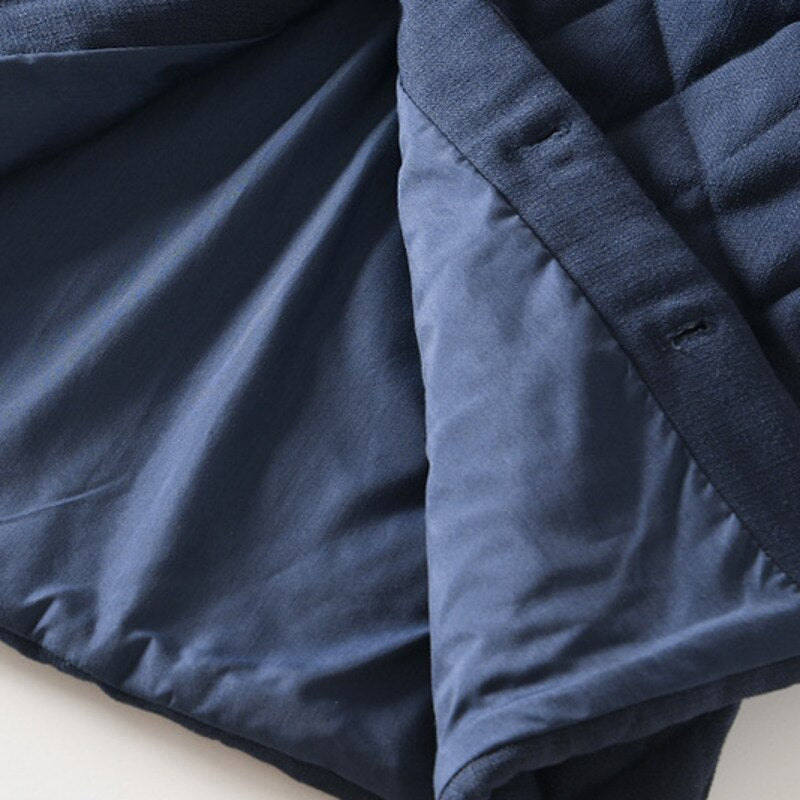 Warm padded turtleneck jacket for men in Japanese style