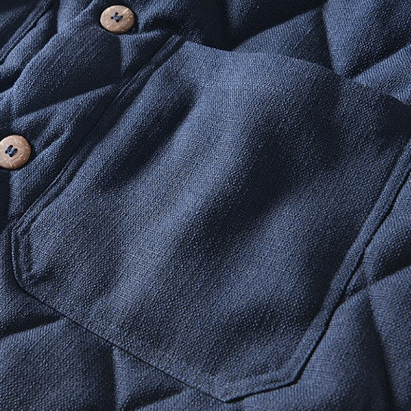 Warm padded turtleneck jacket for men in Japanese style