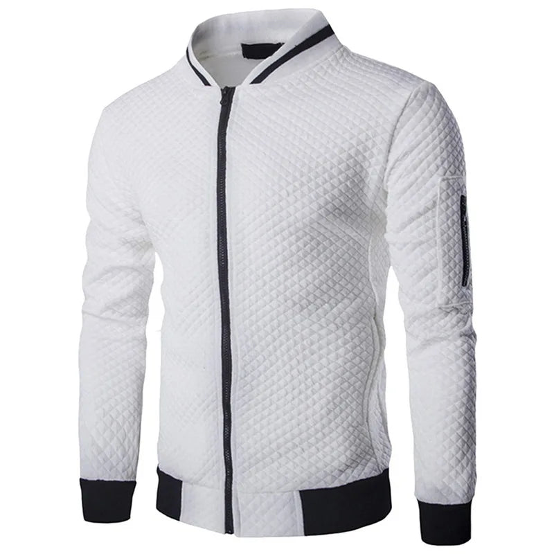 Structured sweater with zipper