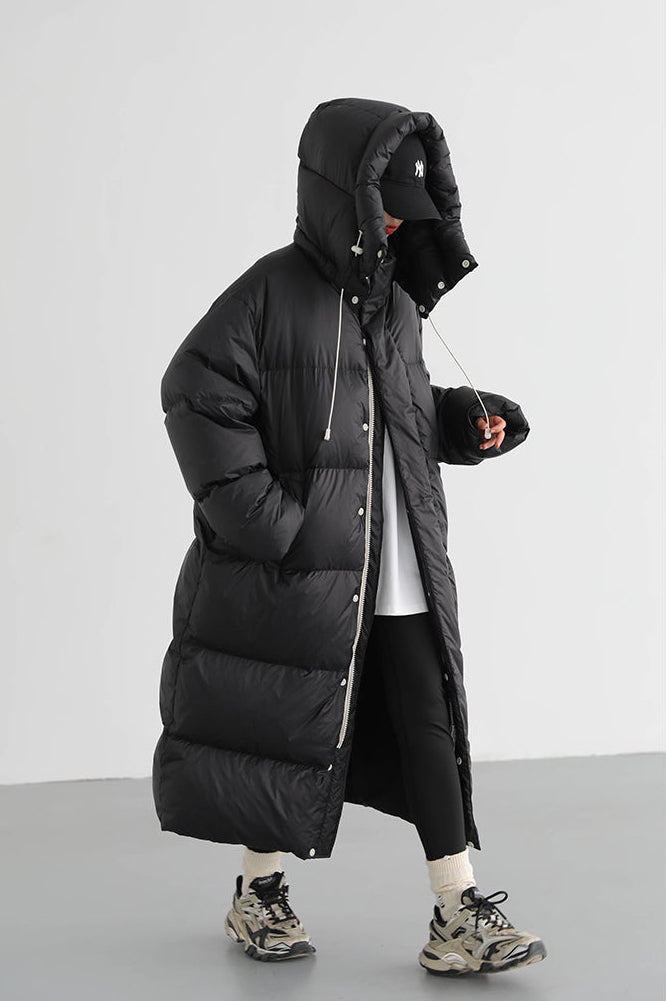 Hooded Thick Warm Long Down Jacket