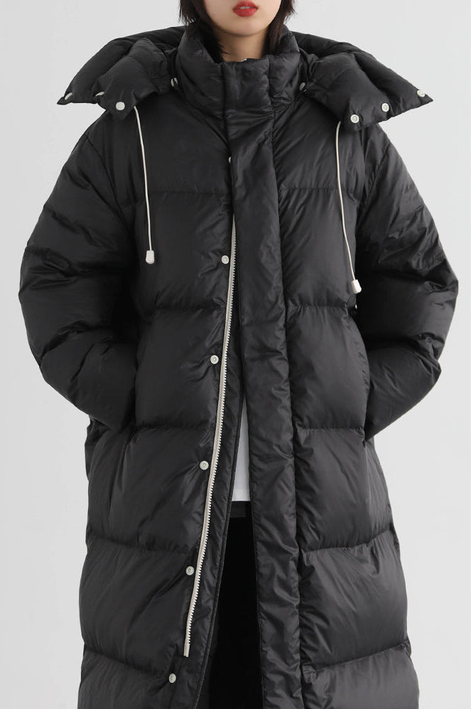 Hooded Thick Warm Long Down Jacket
