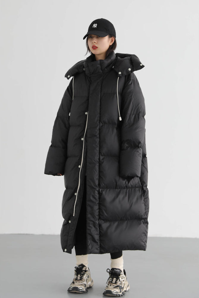 Hooded Thick Warm Long Down Jacket
