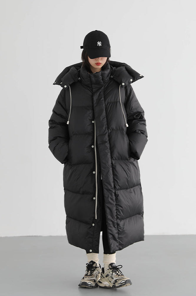 Hooded Thick Warm Long Down Jacket