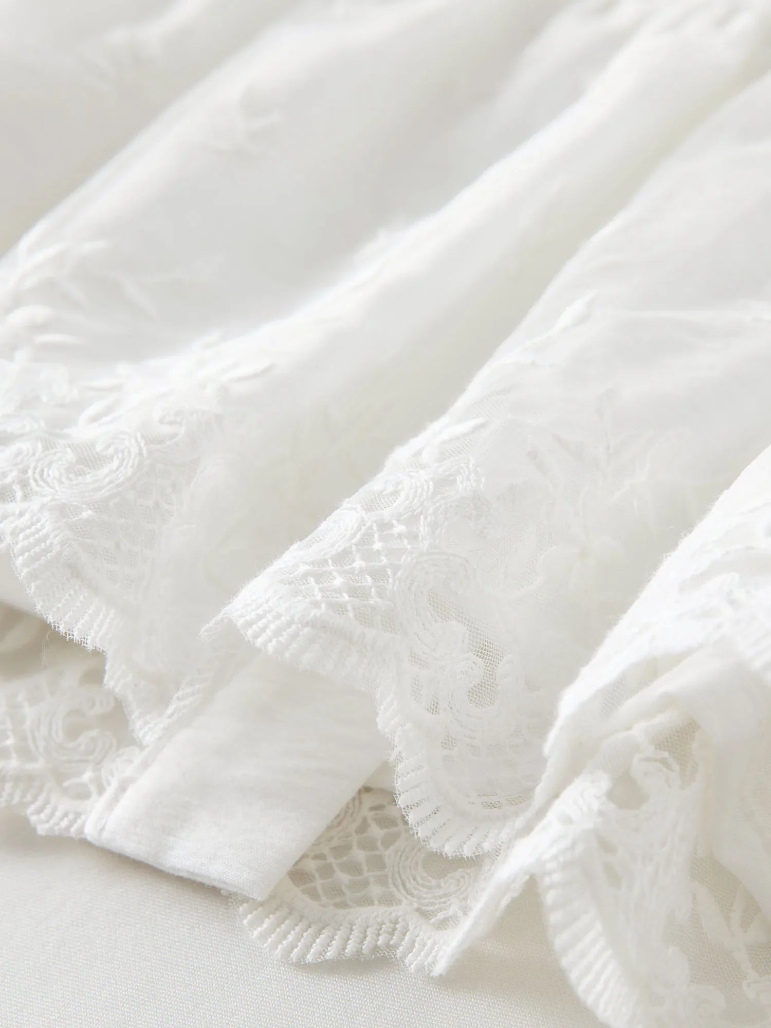 Textured Short-sleeve White Blouse