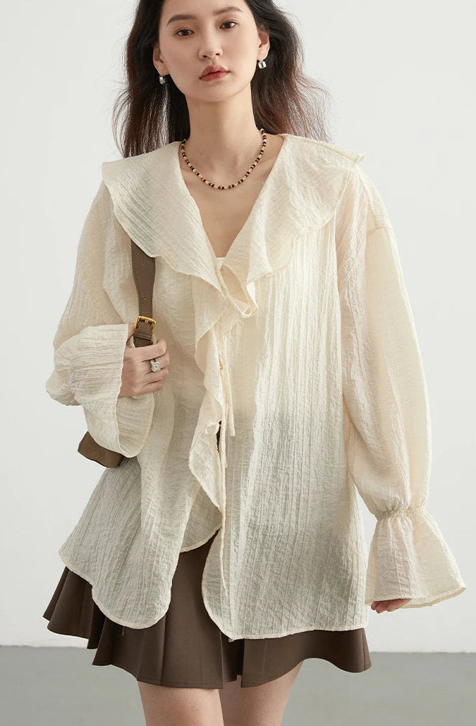 Casual Ruffled Loose Blouses
