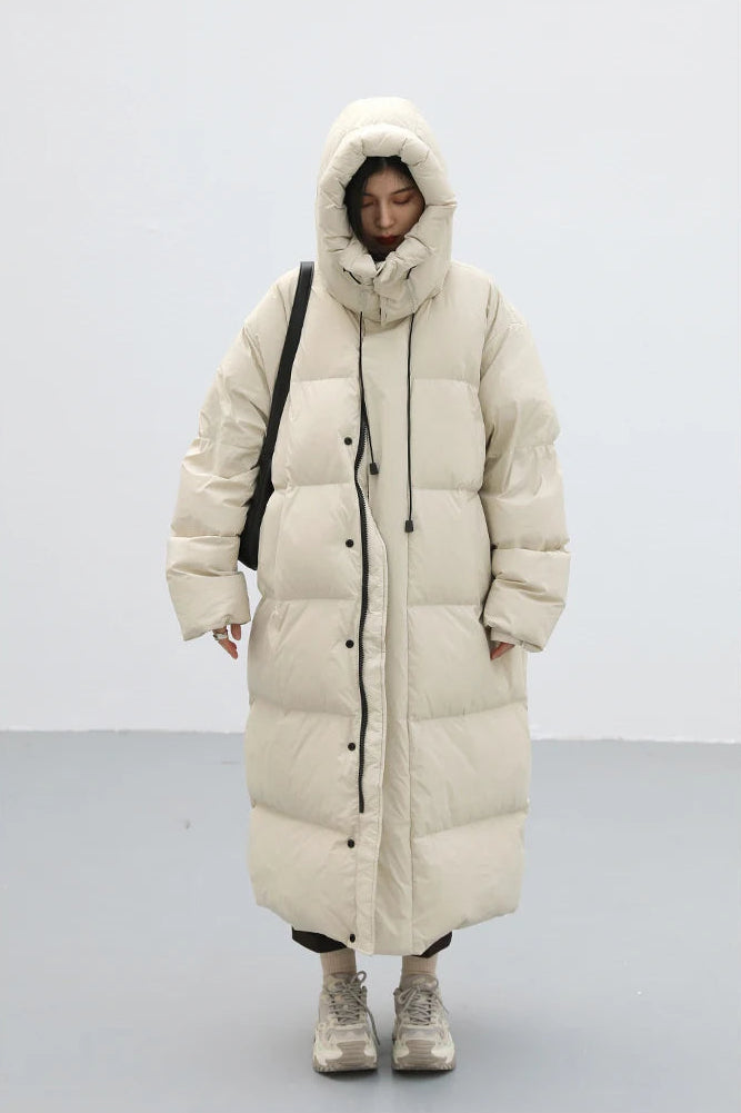 Hooded Thick Warm Long Down Jacket