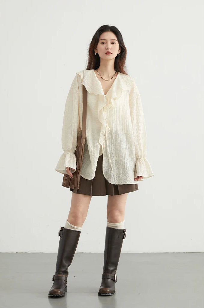 Casual Ruffled Loose Blouses