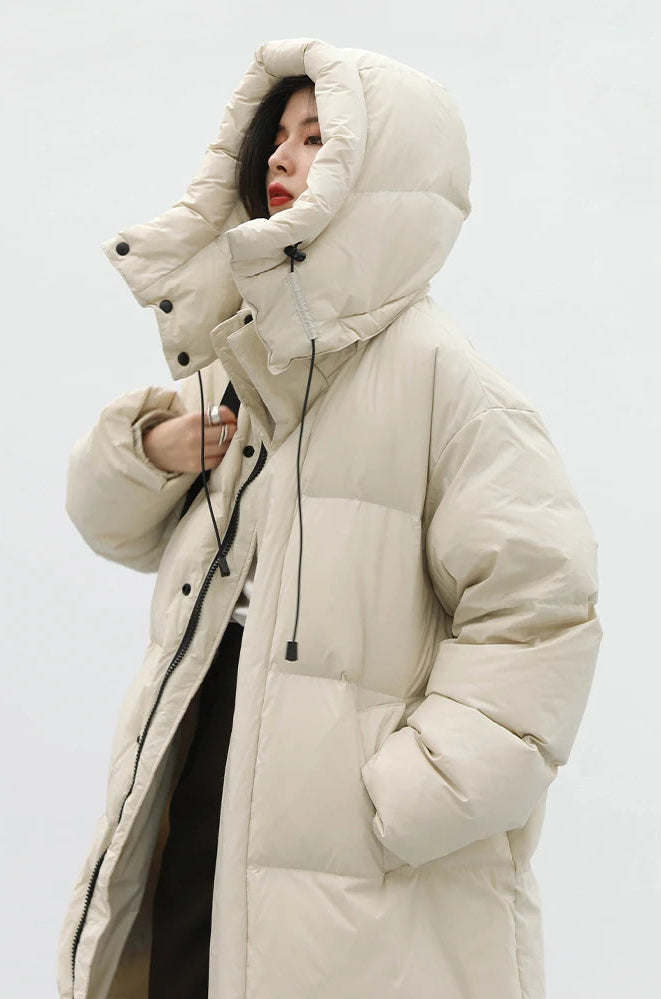 Hooded Thick Warm Long Down Jacket