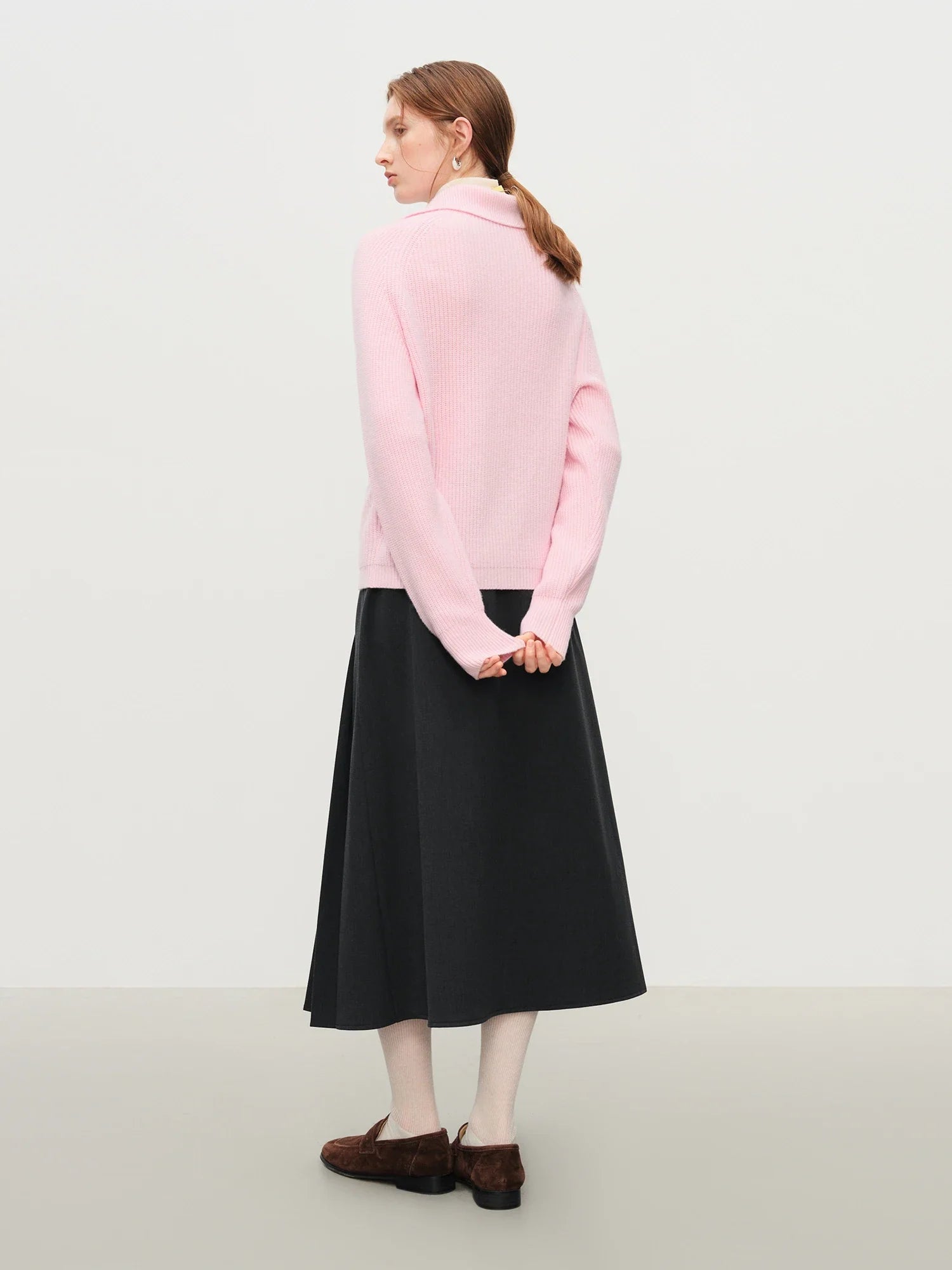 Wool Blend Knit Double Zip Cardigan