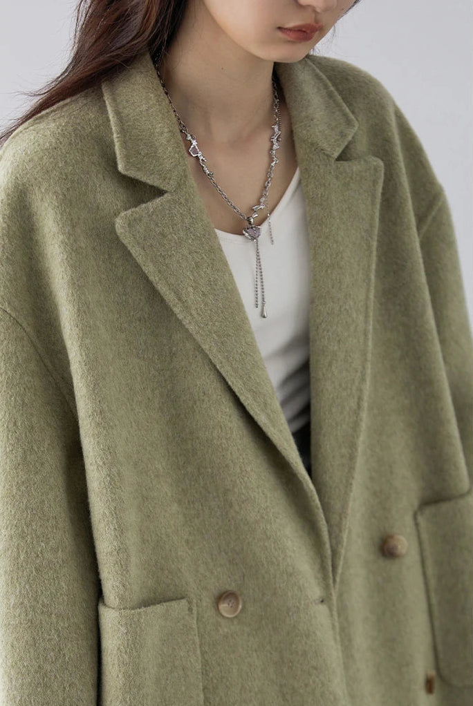 Loose Casual Wool Short Coat