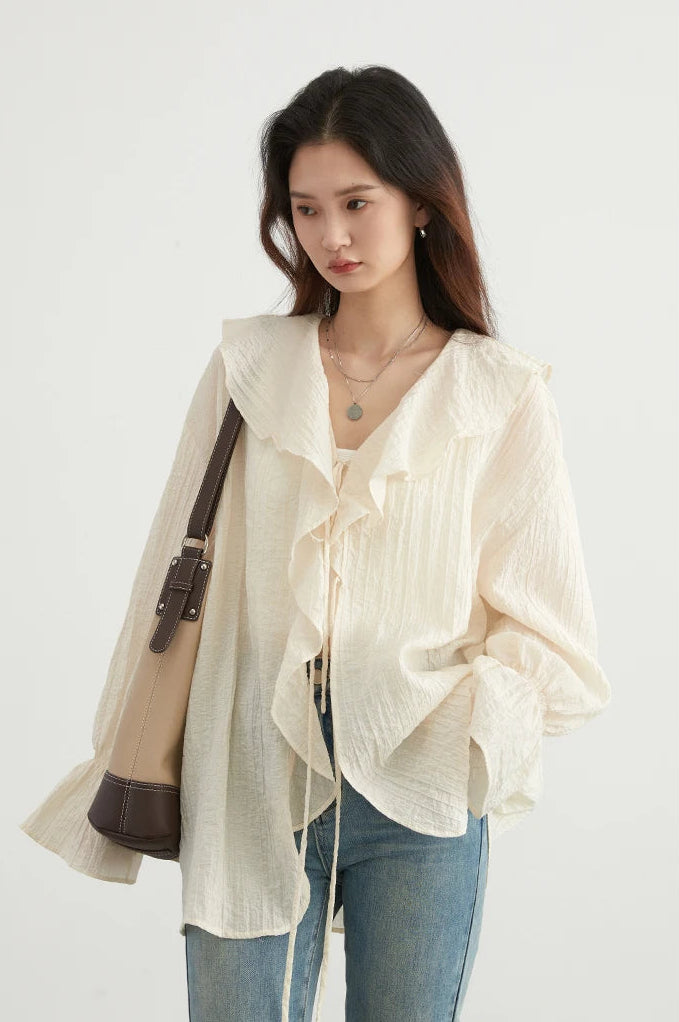 Casual Ruffled Loose Blouses