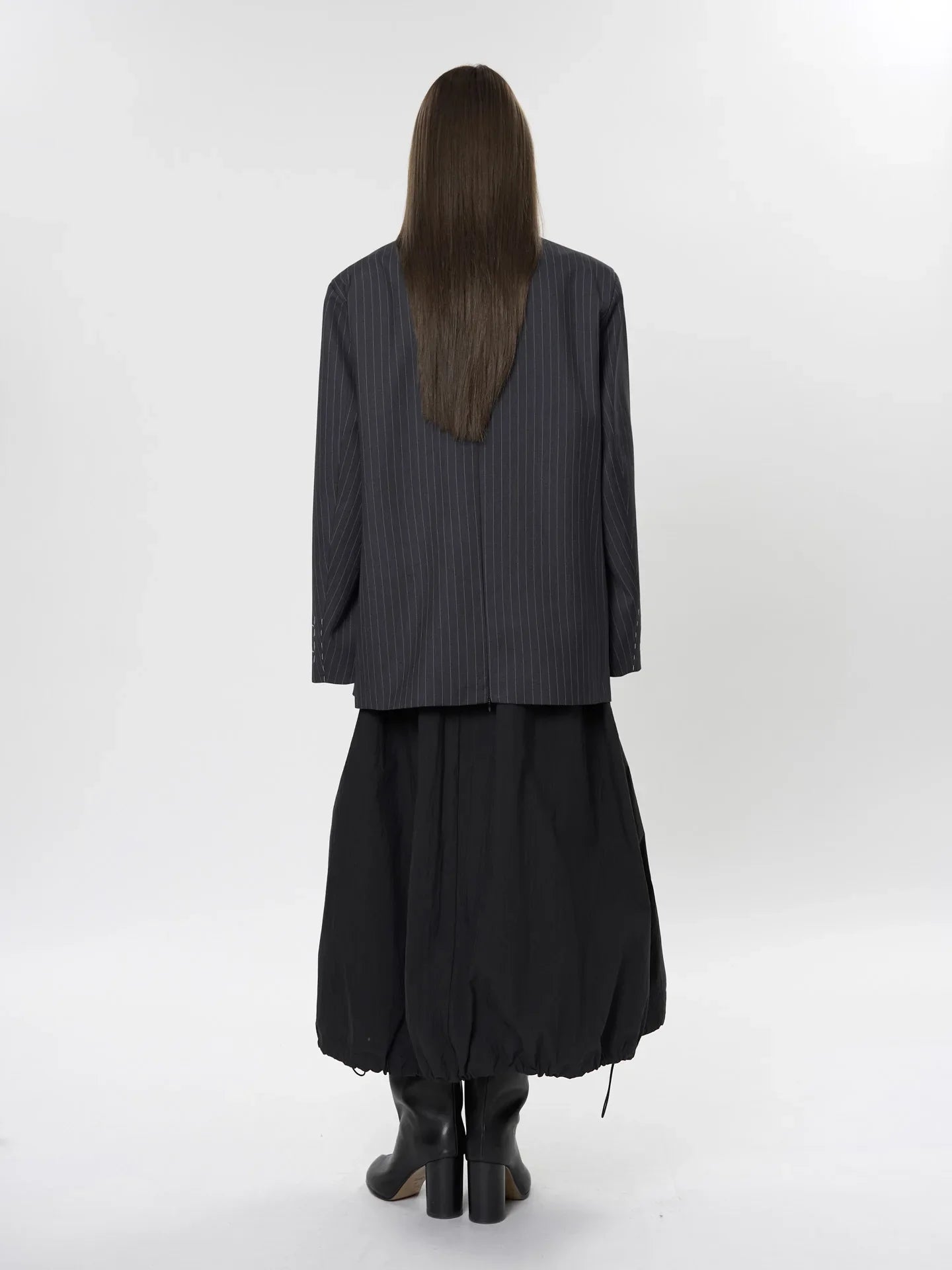 Loose Striped Black Blazer