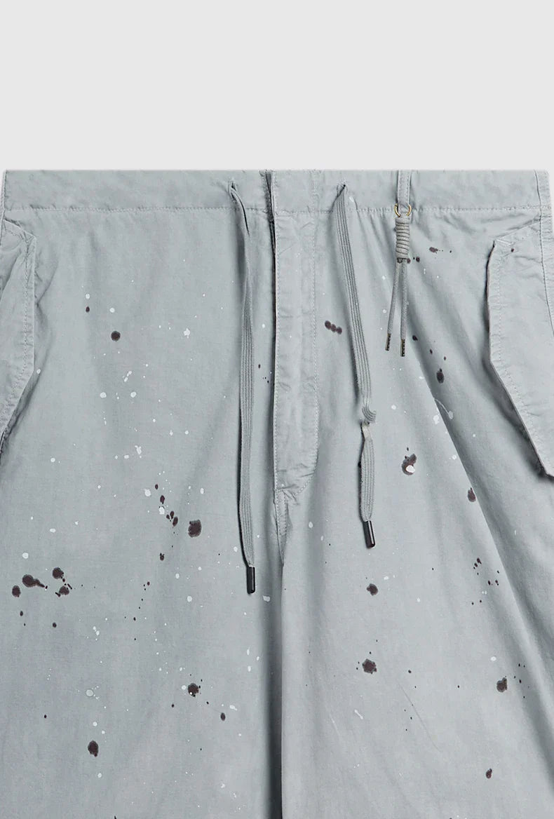 Washed Splashed Parachute Pants