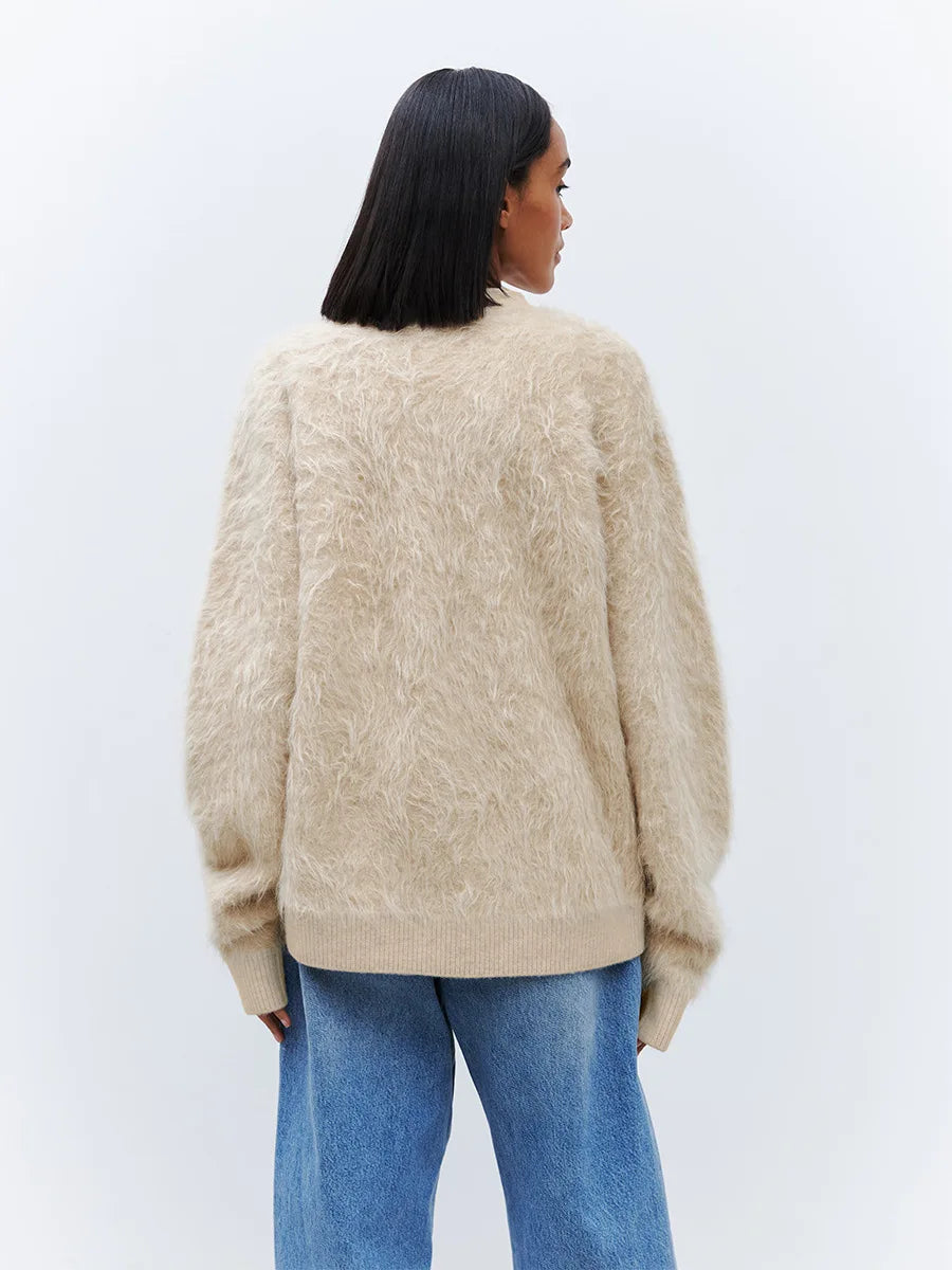 Loose Cardigan With Fur