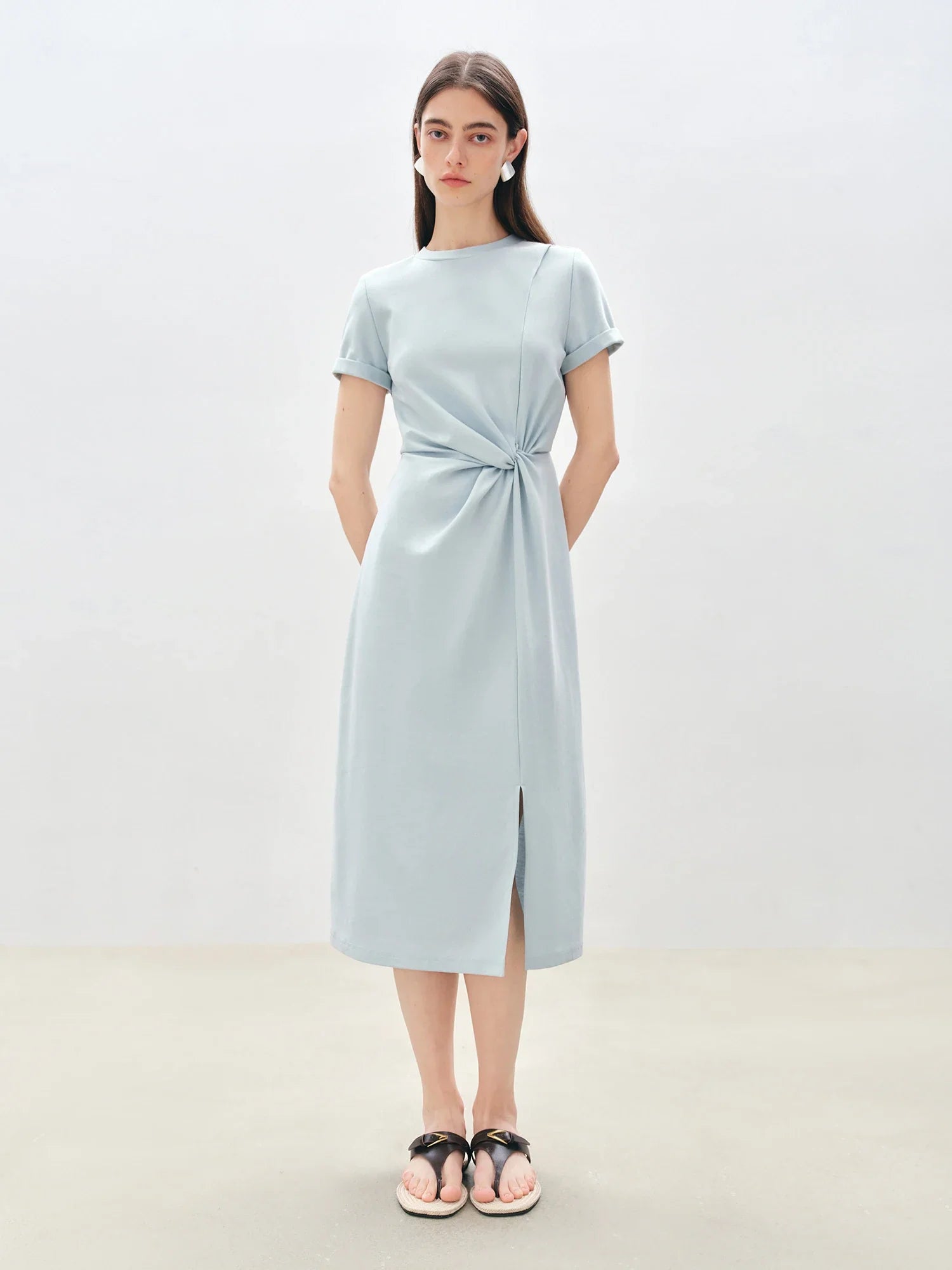 Casual Twisted Midi Dress