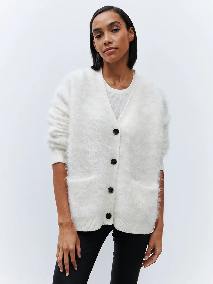 Loose Cardigan With Fur