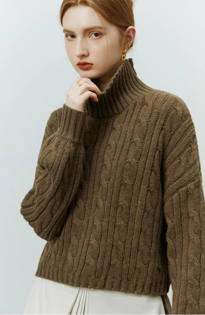 Dough Twists High Neck Sweater