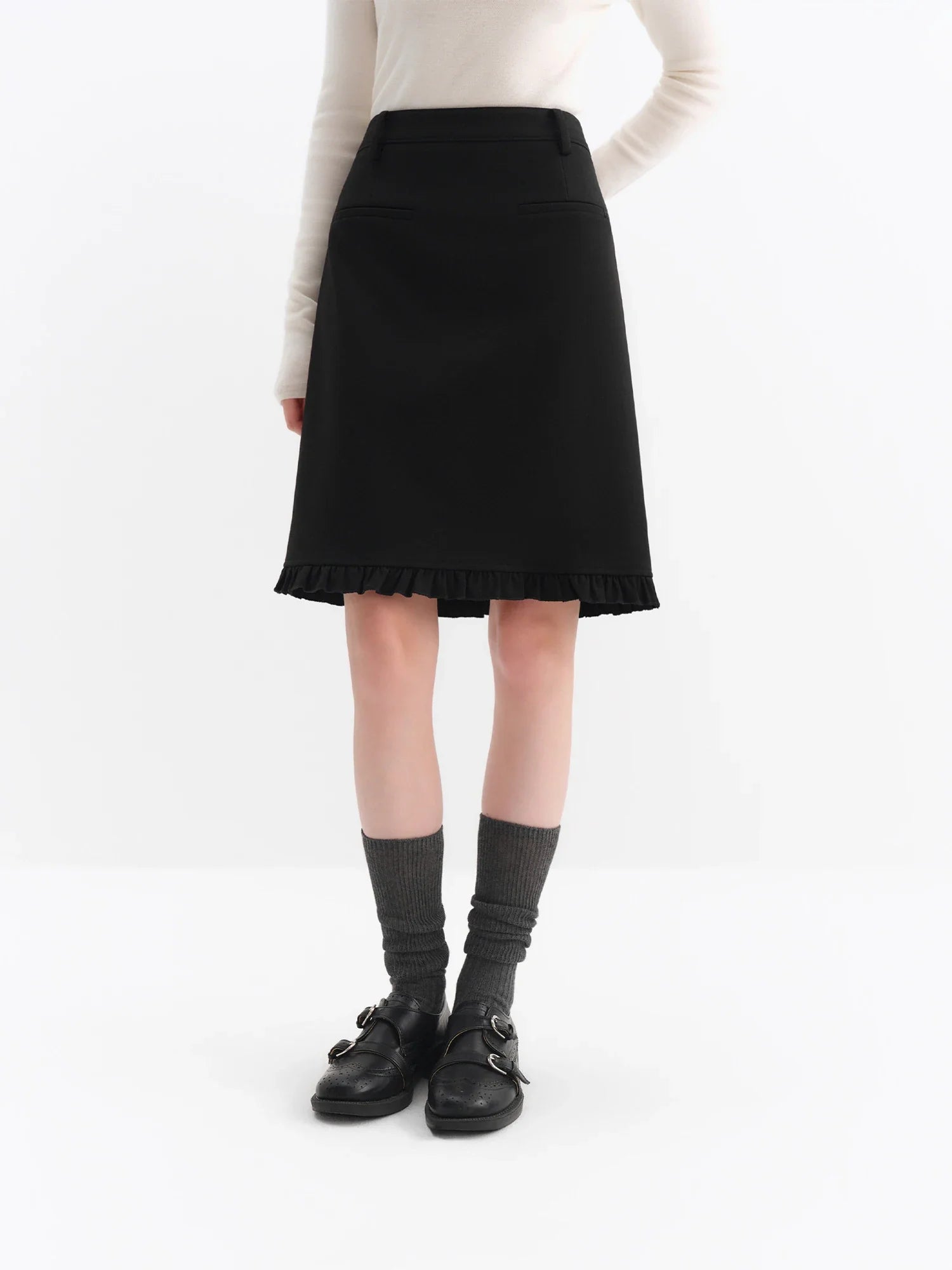 Ruffled Black Skirt