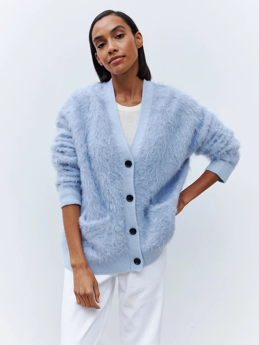 Loose Cardigan With Fur