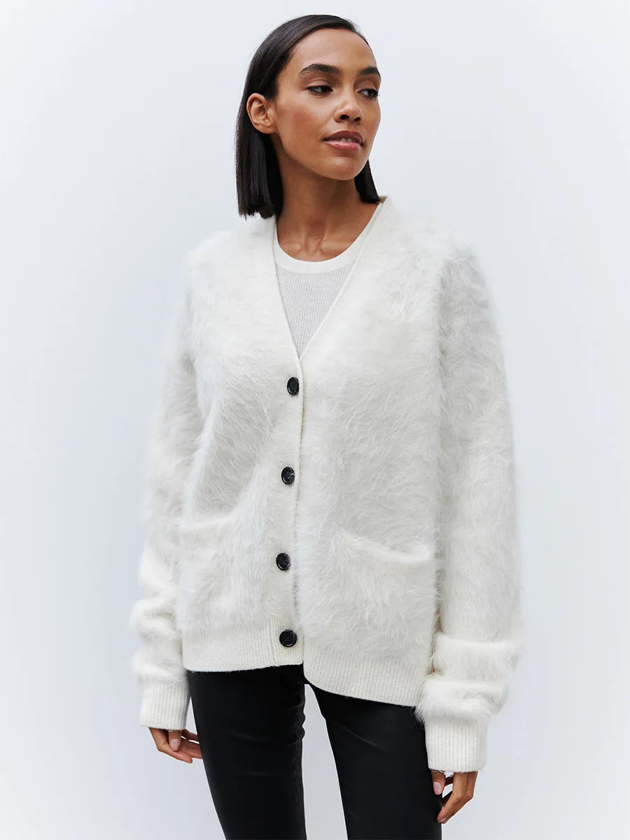 Loose Cardigan With Fur