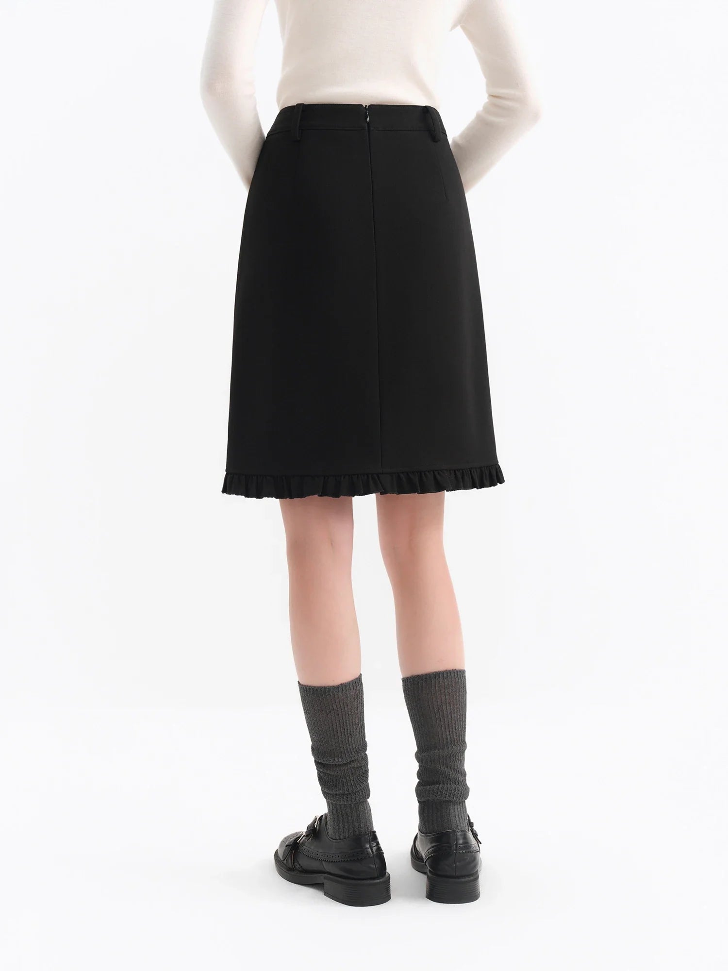 Ruffled Black Skirt