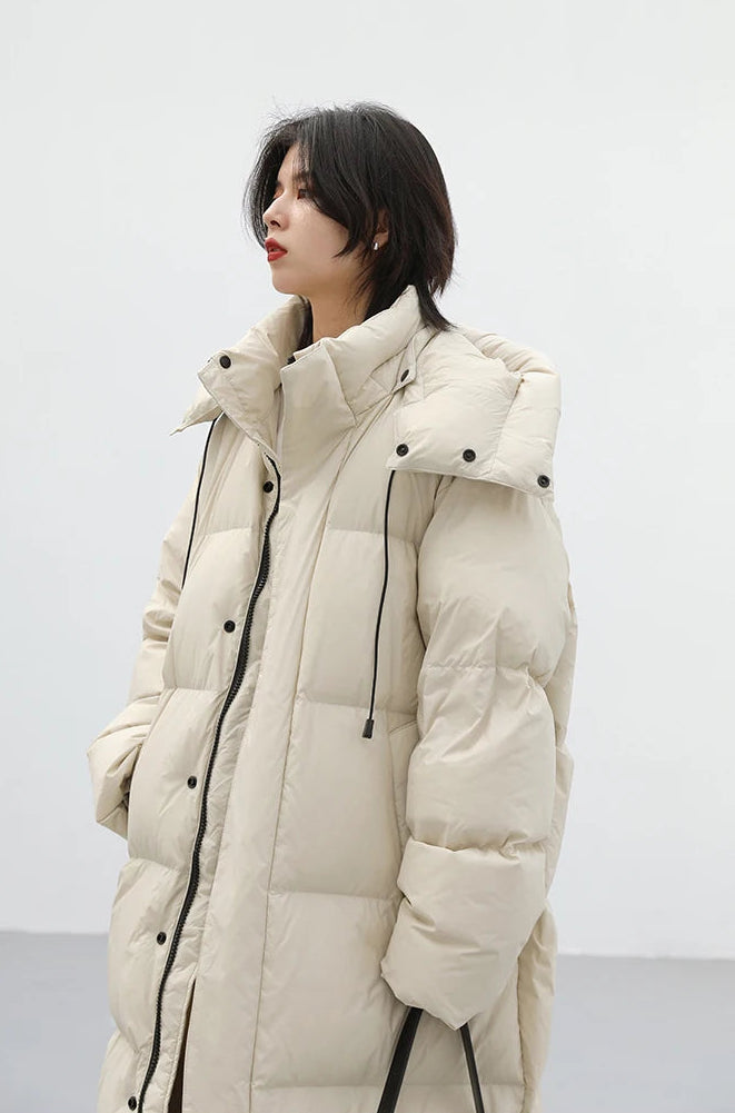 Hooded Thick Warm Long Down Jacket