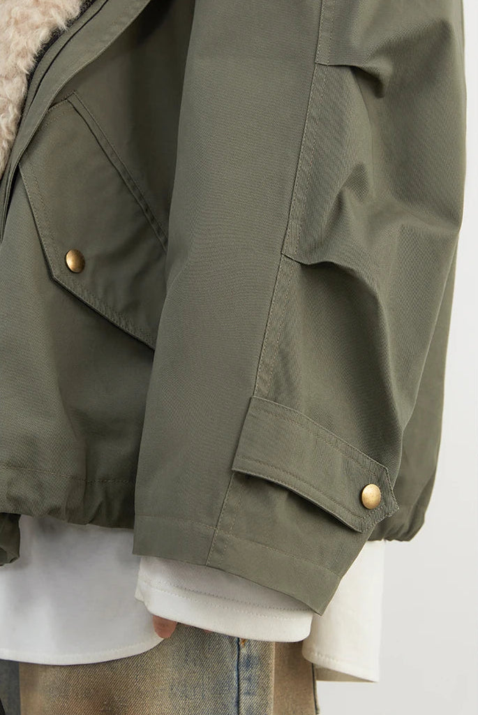 Loose Casual Jacket With Exterior Fur
